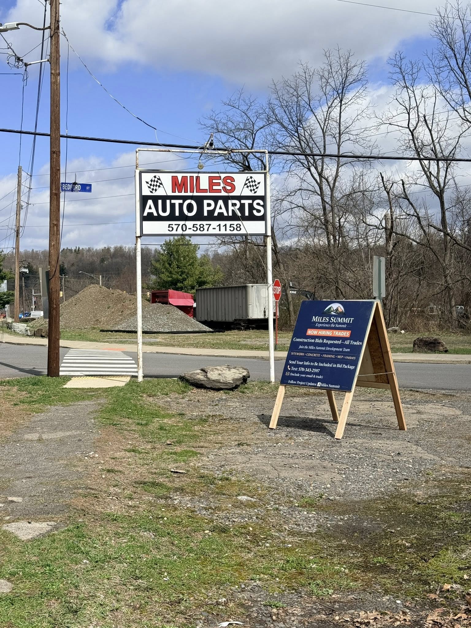 Miles Auto Parts sign